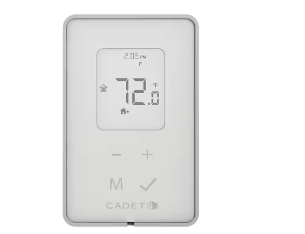Cadet Double-Pole 15A Line Voltage 120/240V TEP Programmable Thermostat White