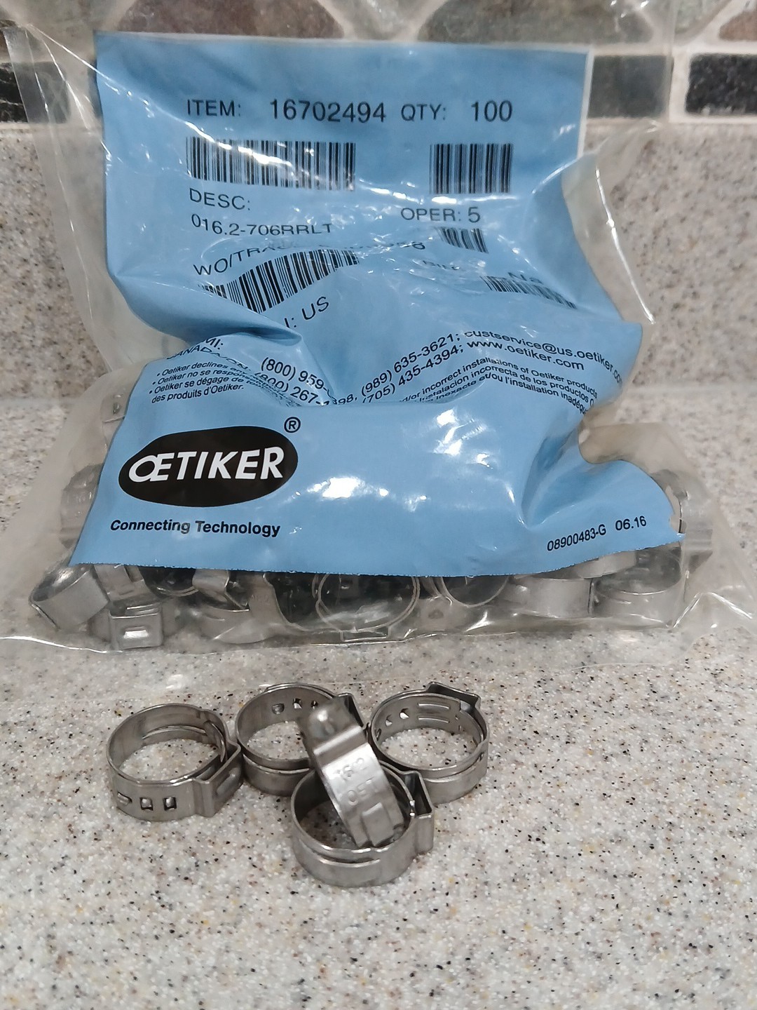 1/2″ PEX Clamp RINGS OETIKER Series 167 EAR Clamp Stainless Steel 100 PCS