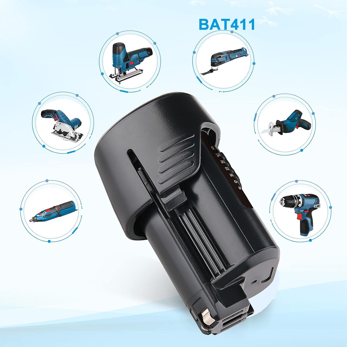 4Packs 4.8Ah BAT411 Li-ion Battery for Bosch 10.8 Volt GBA12V30 BAT420 BAT411