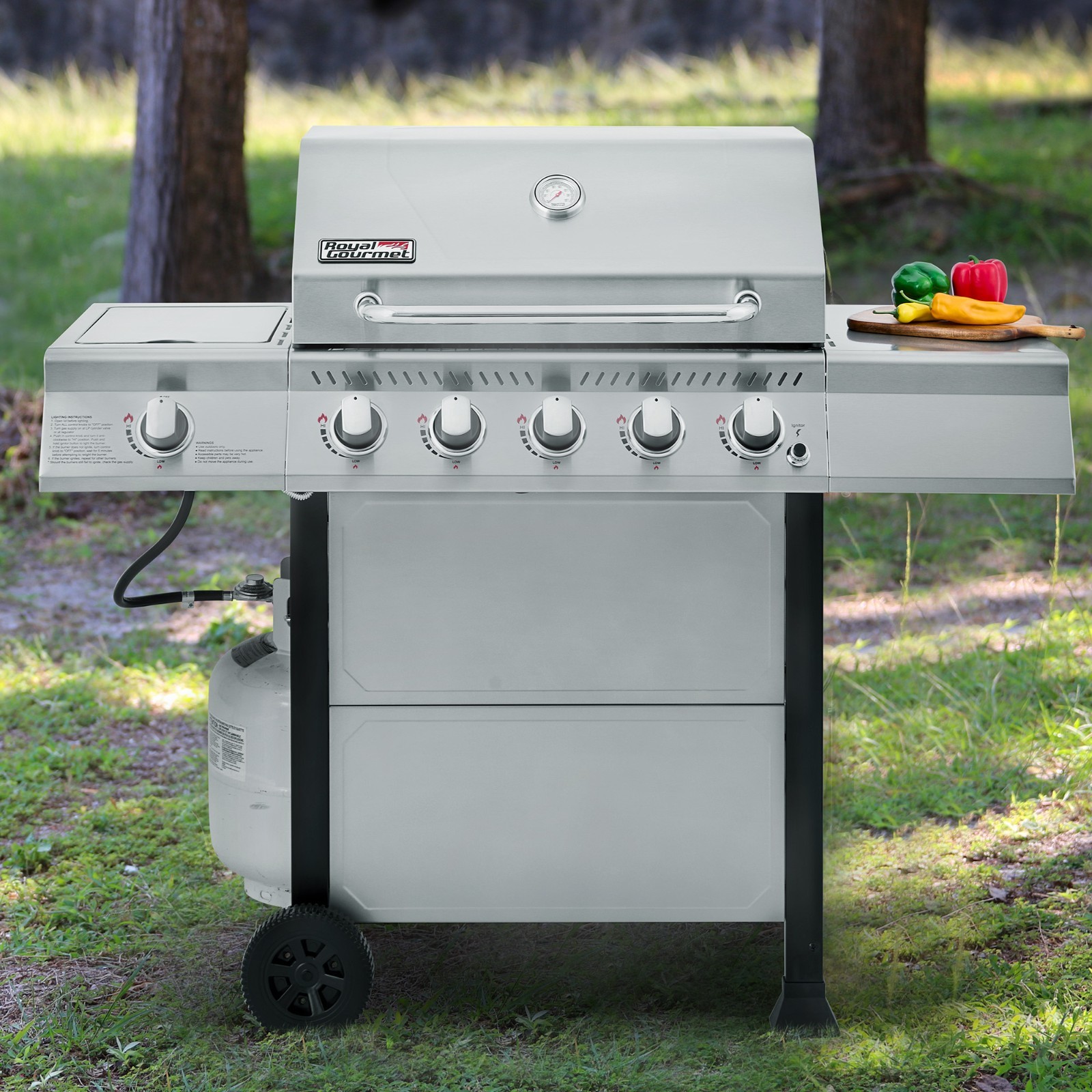 Royal Gourmet 5-Burner Propane Gas Grill Stainless Steel Outdoor Backyard Patio