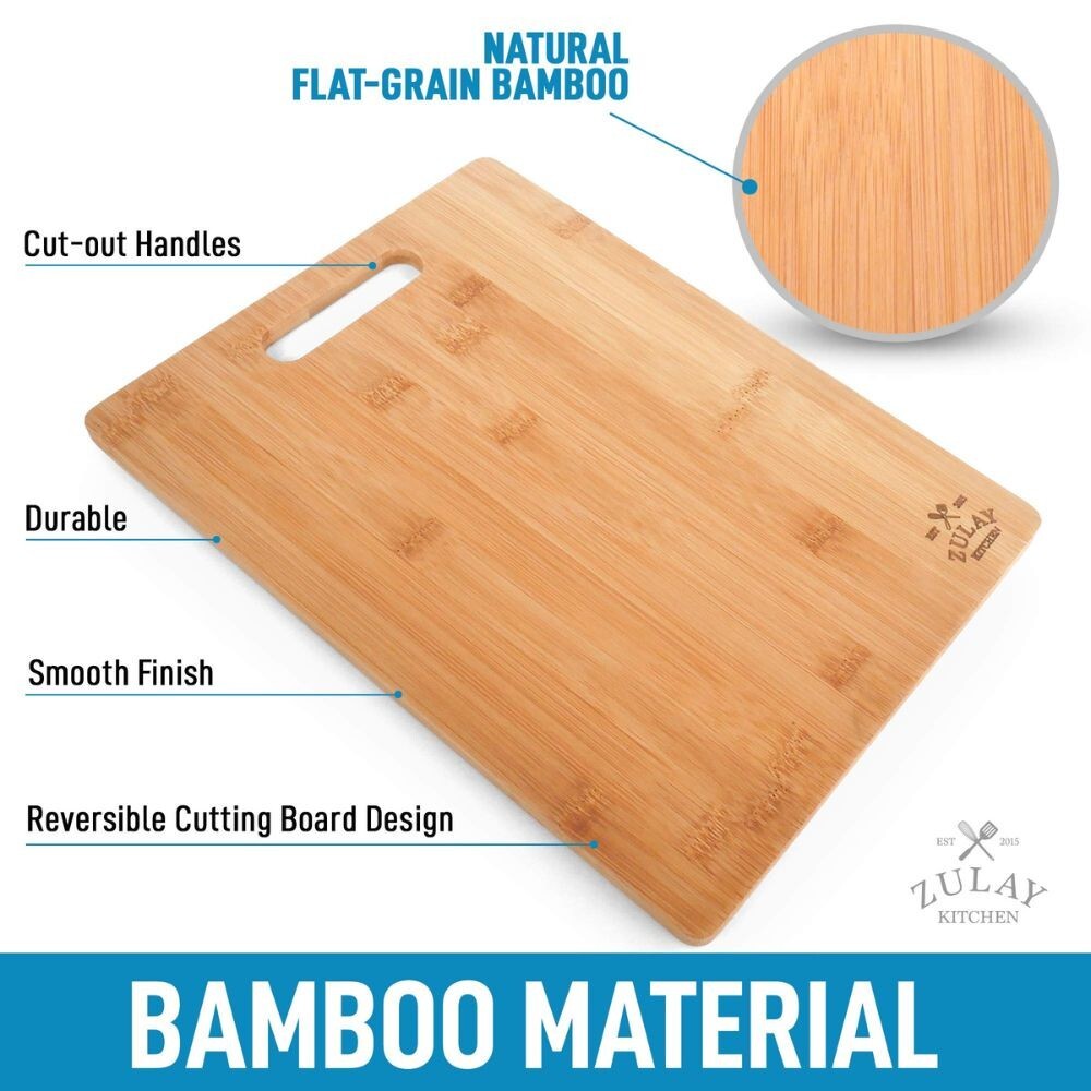 Zulay Bamboo Cutting Board Set – 3 Piece