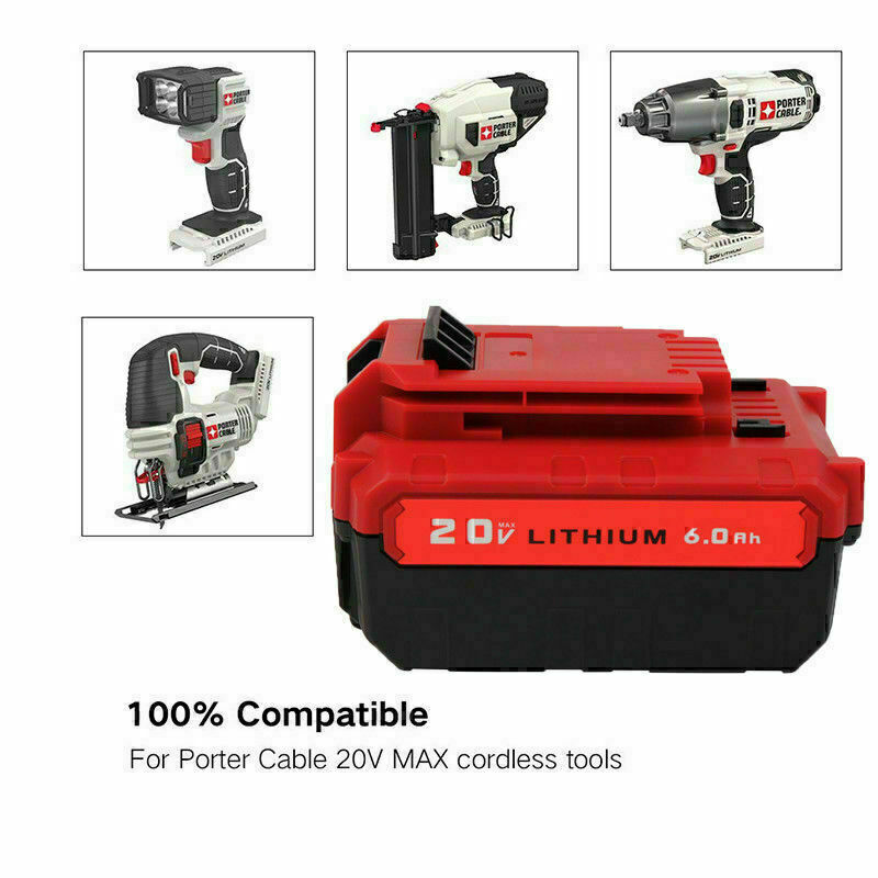 20 Volt Lithium-Ion 8.0AH Battery for PORTER CABLE 20V Max PCC680L PCC685L 2pcs