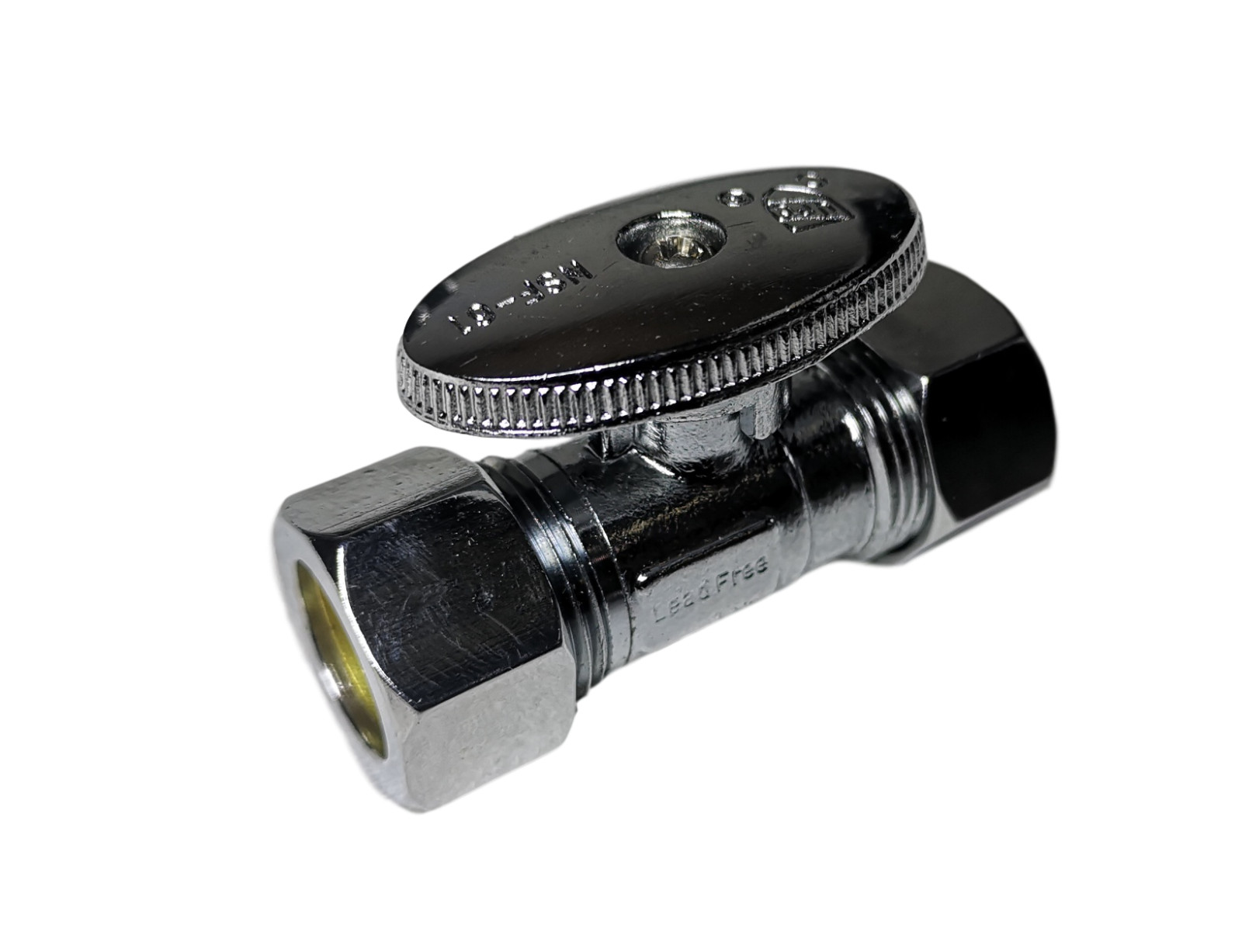 1) 5/8″ OD X 5/8″ OD COMPRESSION STRAIGHT BALL VALVE, 1/4 TURN, LEAD FREE BRASS