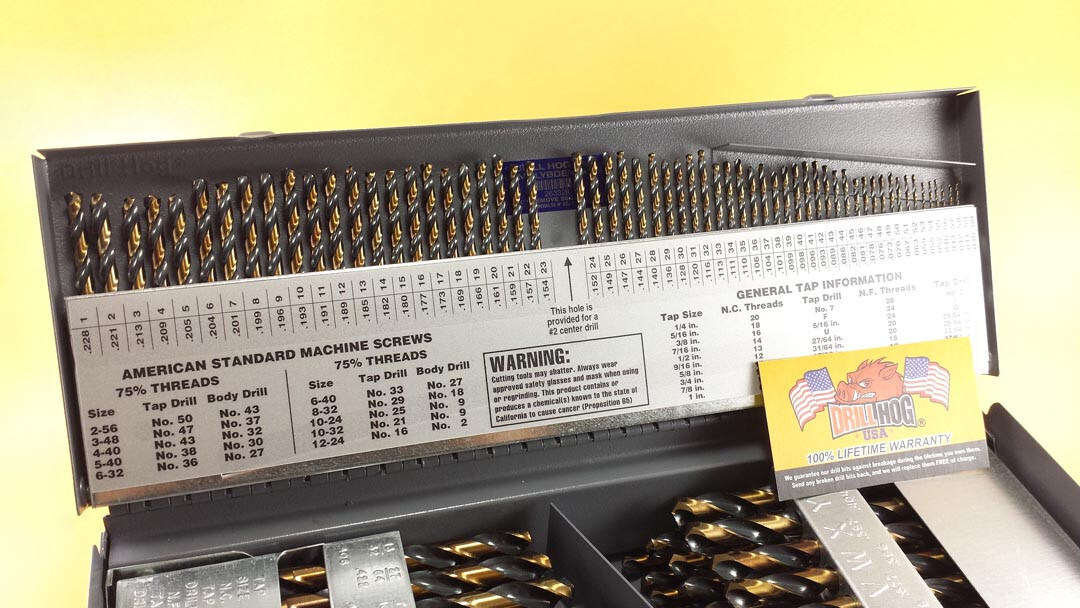 115 Pcs Drill Hog® Letter Number Drill Bit Index Molybdenum Lifetime Warranty