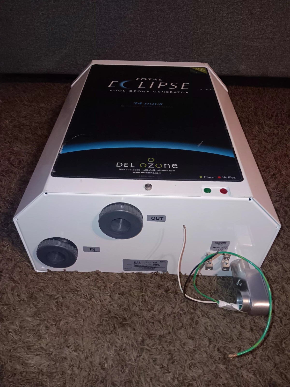 DEL OZONE TOTAL ECLIPSE POOL OZONE GENERATOR ECT-2-25 24HRS NATURAL WATER SANITA