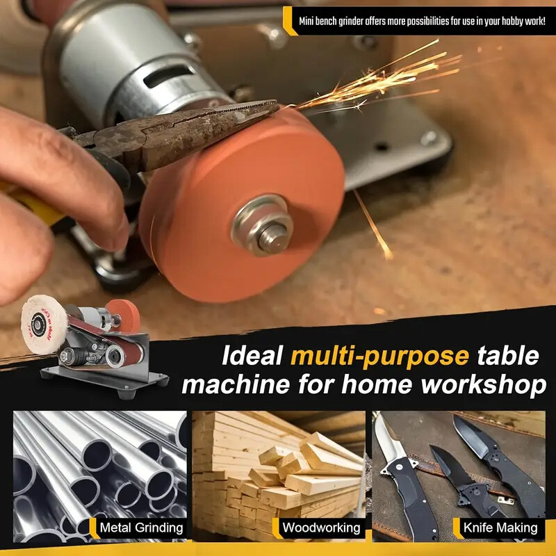 Mini Belt Sander Electric Bench Polisher Grinding Machine Polisher Grinder DIY