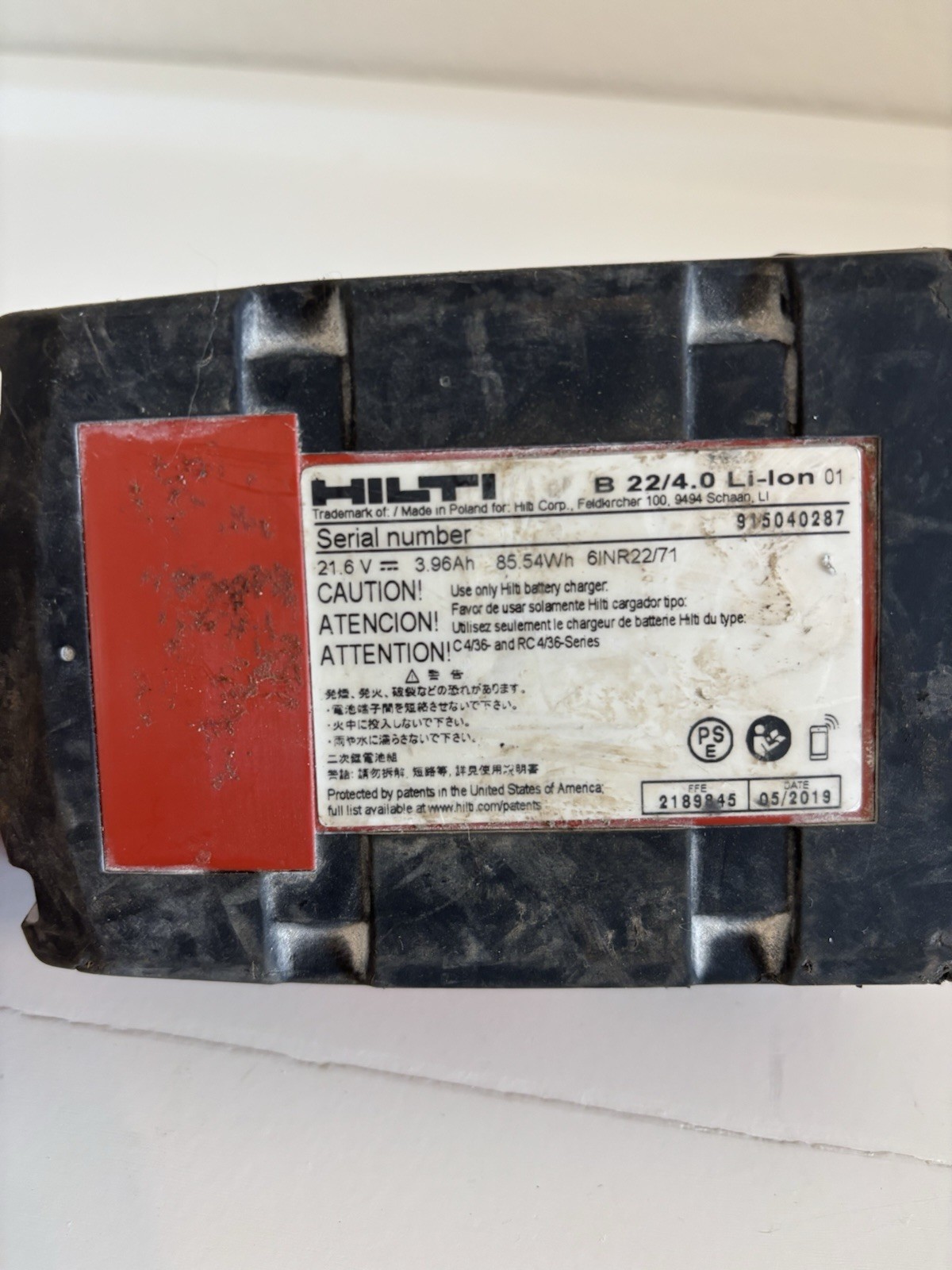 💥Hilti💥 B 22/4.0 Lithium Ion Battery Untested