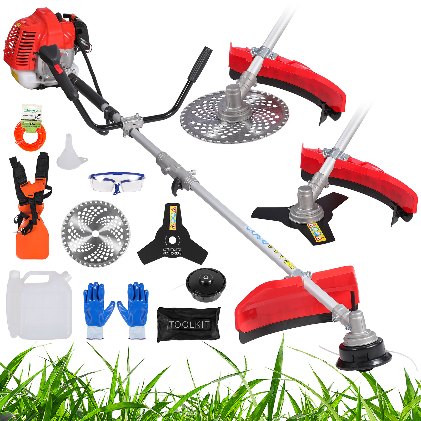 52cc 2-Cycle Weed Wacker Gas Powered 3-in-1 String Trimmer/Edger Grass Trimmer