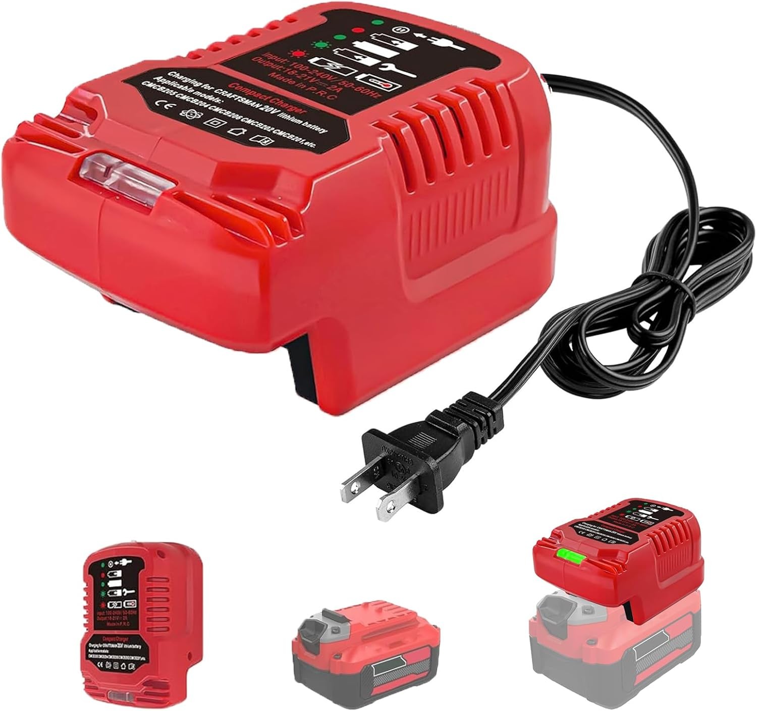 Battery Charger for Craftsman Battery 20V Portable 1/2 Size 20V Charger Travel