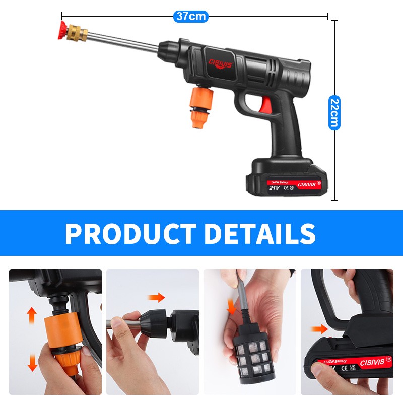 Cordless Pressure Washer, 1500 PSI Portable Power Washer with Battery & Charger