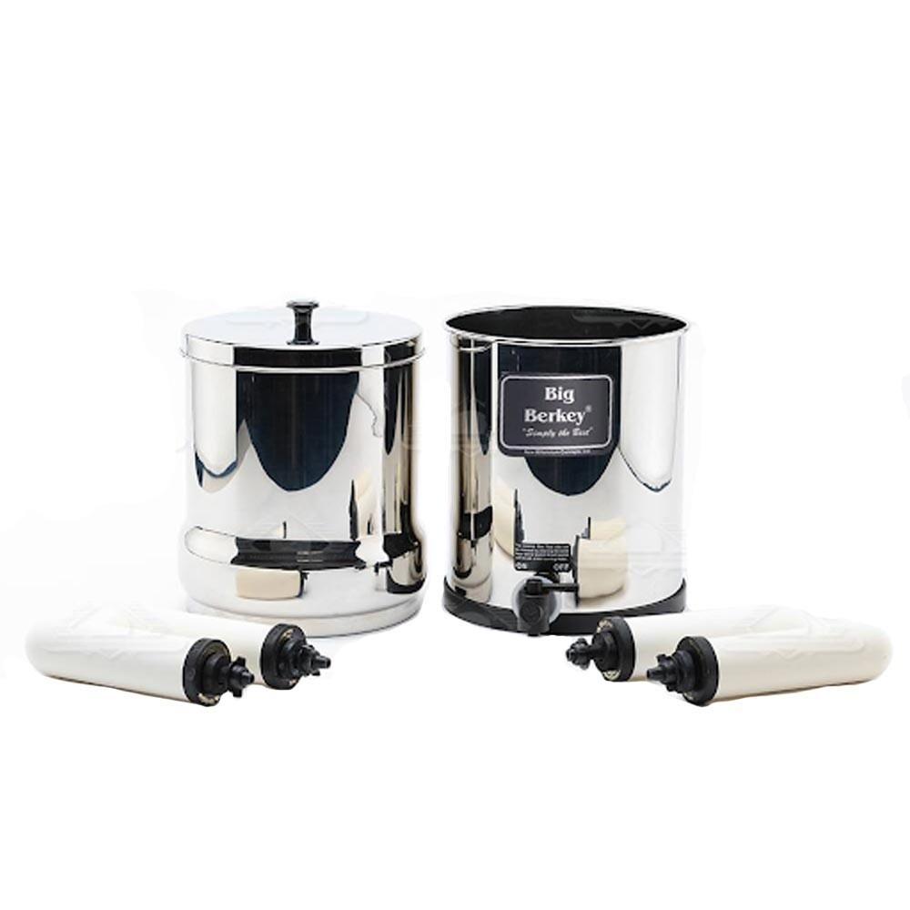 Big Berkey Non Embossed System with four 9 Super Sterasyl Ceramic Filters (2.25)