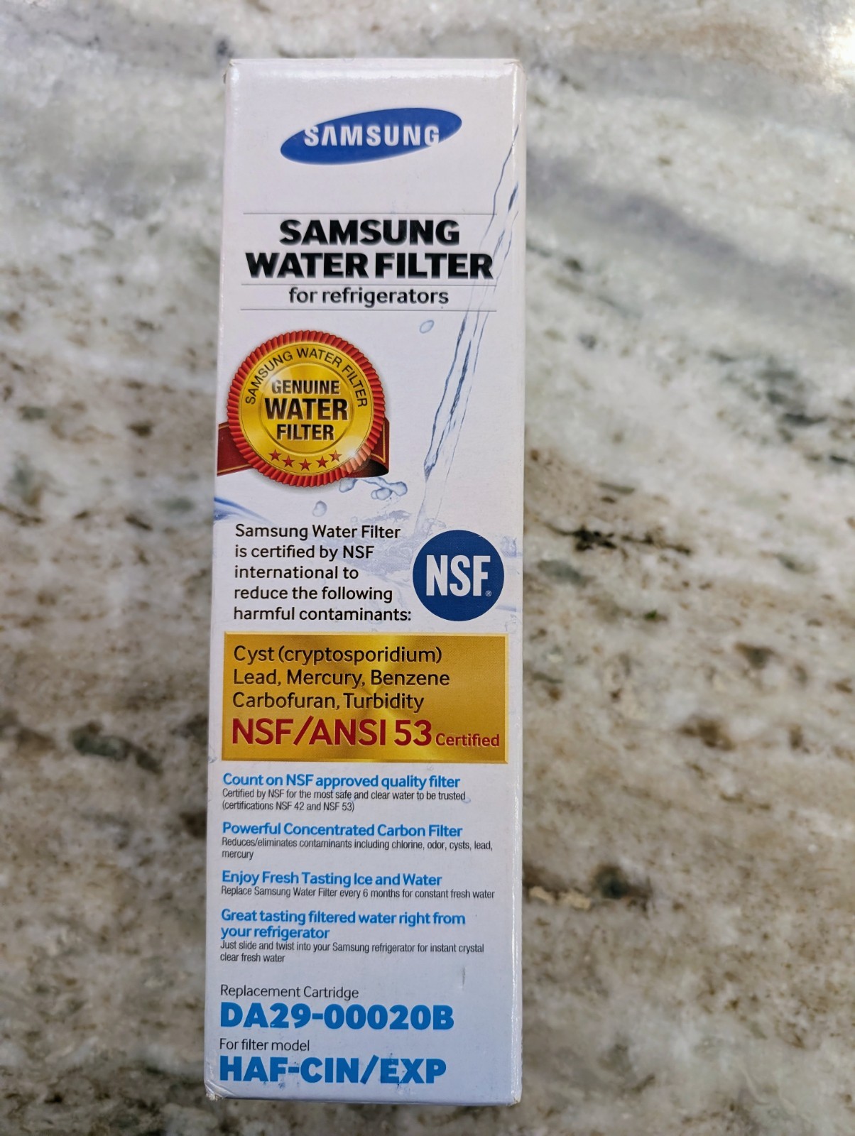GENUINE SAMSUNG MODEL HAF-CIN/EXP / CART DA29-00020B – REFRIGERATOR WATER FILTER