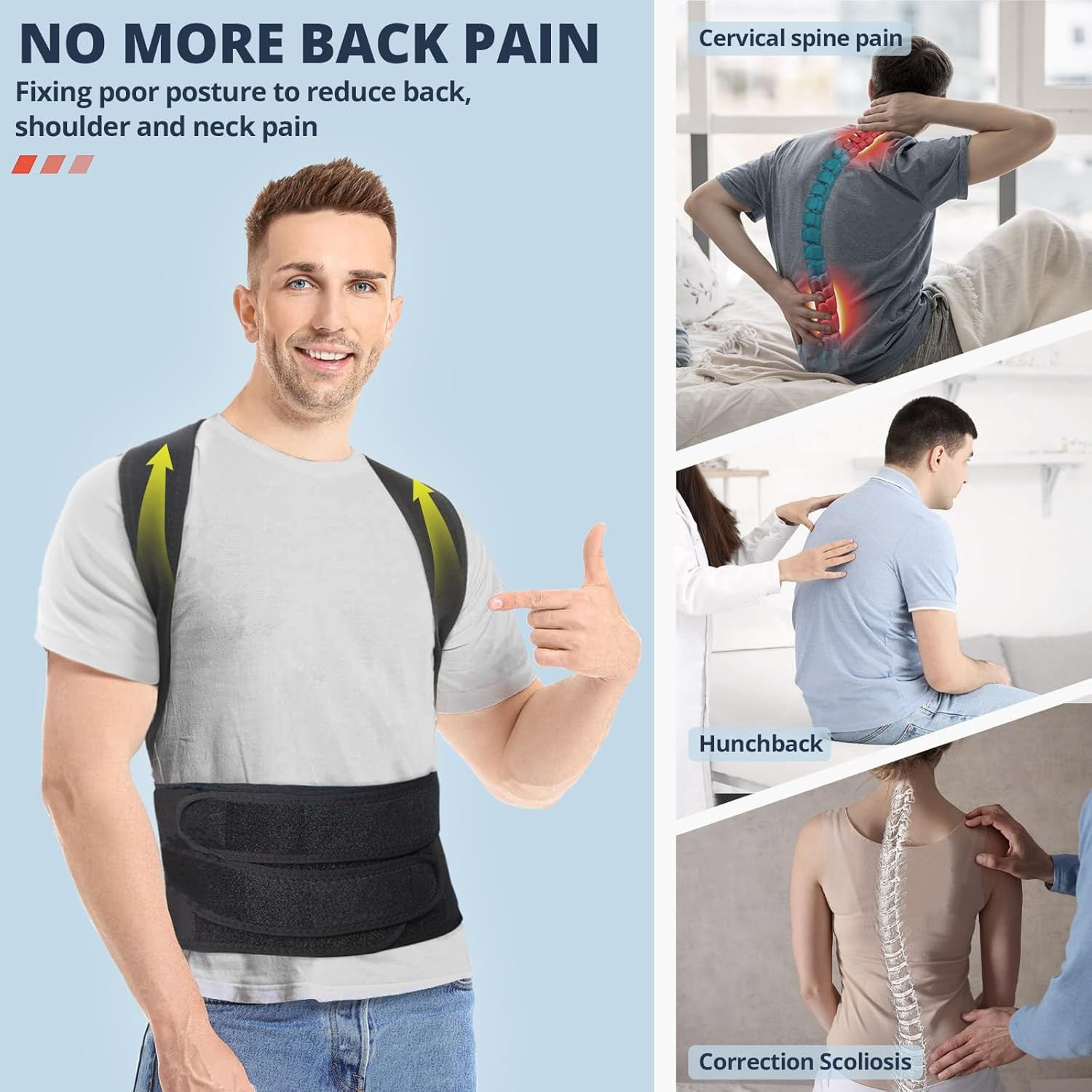 Fitsupport Back Brace Posture Corrector for Women and Men Back Lumbar…