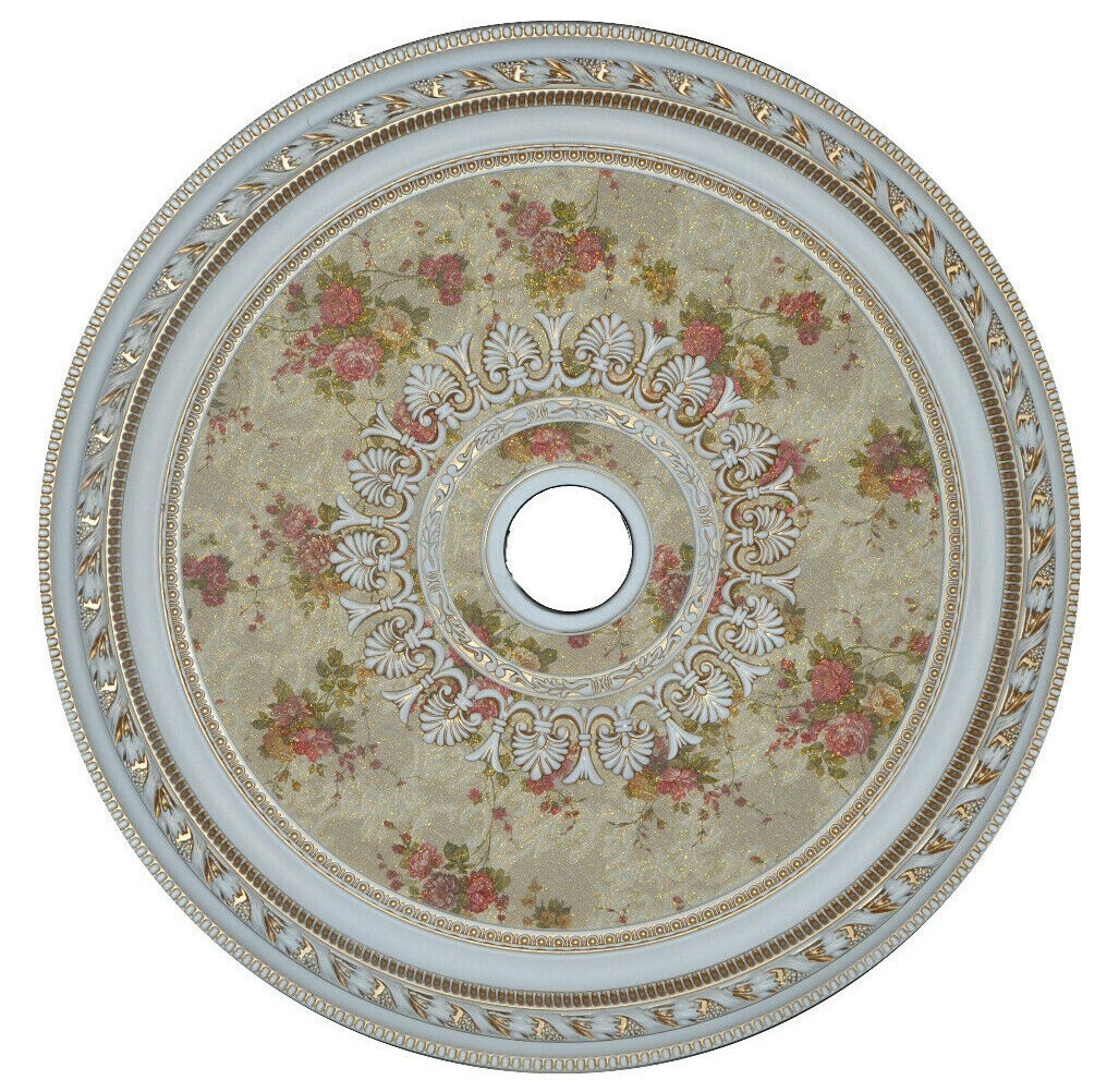 32″ ROUND CHANDELIER CEILING MEDALLION ROSE BOUQUET FOYER DINING ROOM BEDROOM
