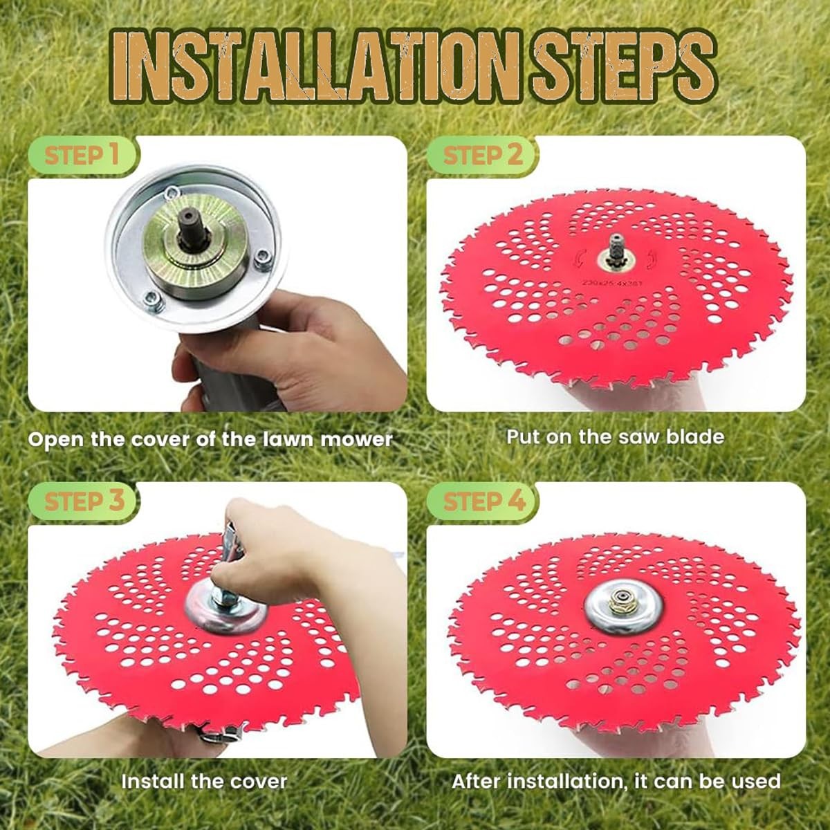 4 Pack 9″ Carbide Tip Circular Saw Brush Cutter Trimmer Weed Eater Blade Sets