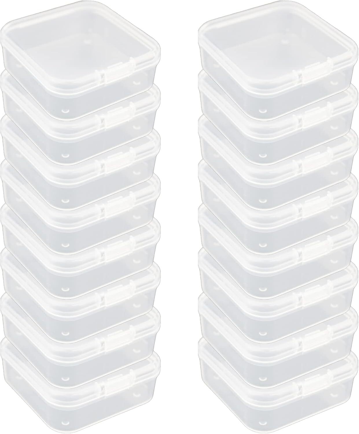 16x Small Plastic Storage Boxes Container Square Box Coins Screws Jewelry Crafts