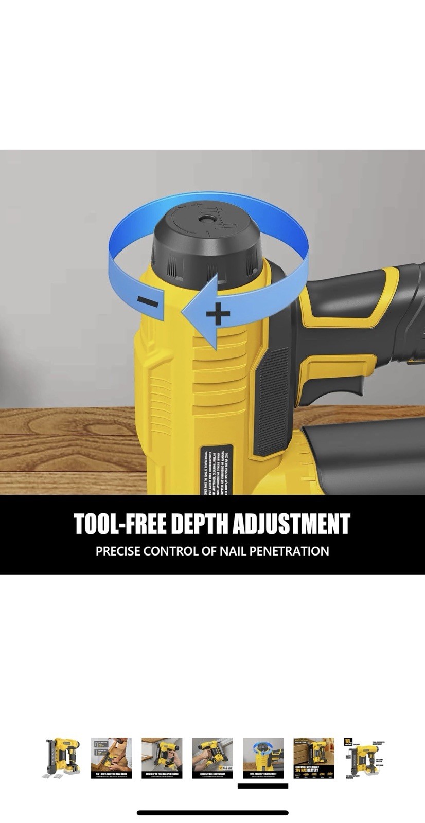 18GA Cordless Brad Nailer for Dewalt 20V Battery (Tool Only), 2 in 1 Cordless…