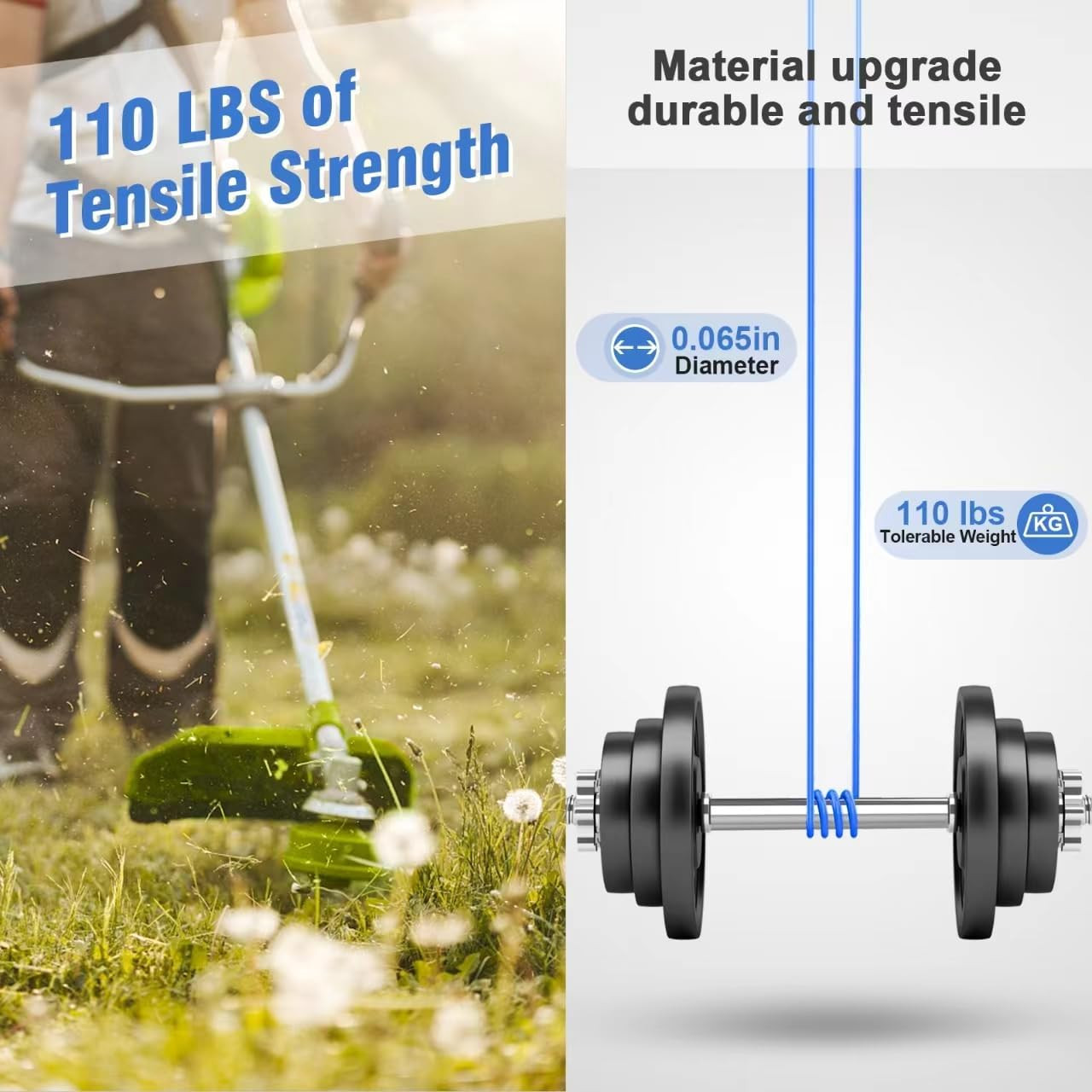 6 PCS Weed Eater String Compatible with Kobalt 40V Cordless String Trimmer KST 1