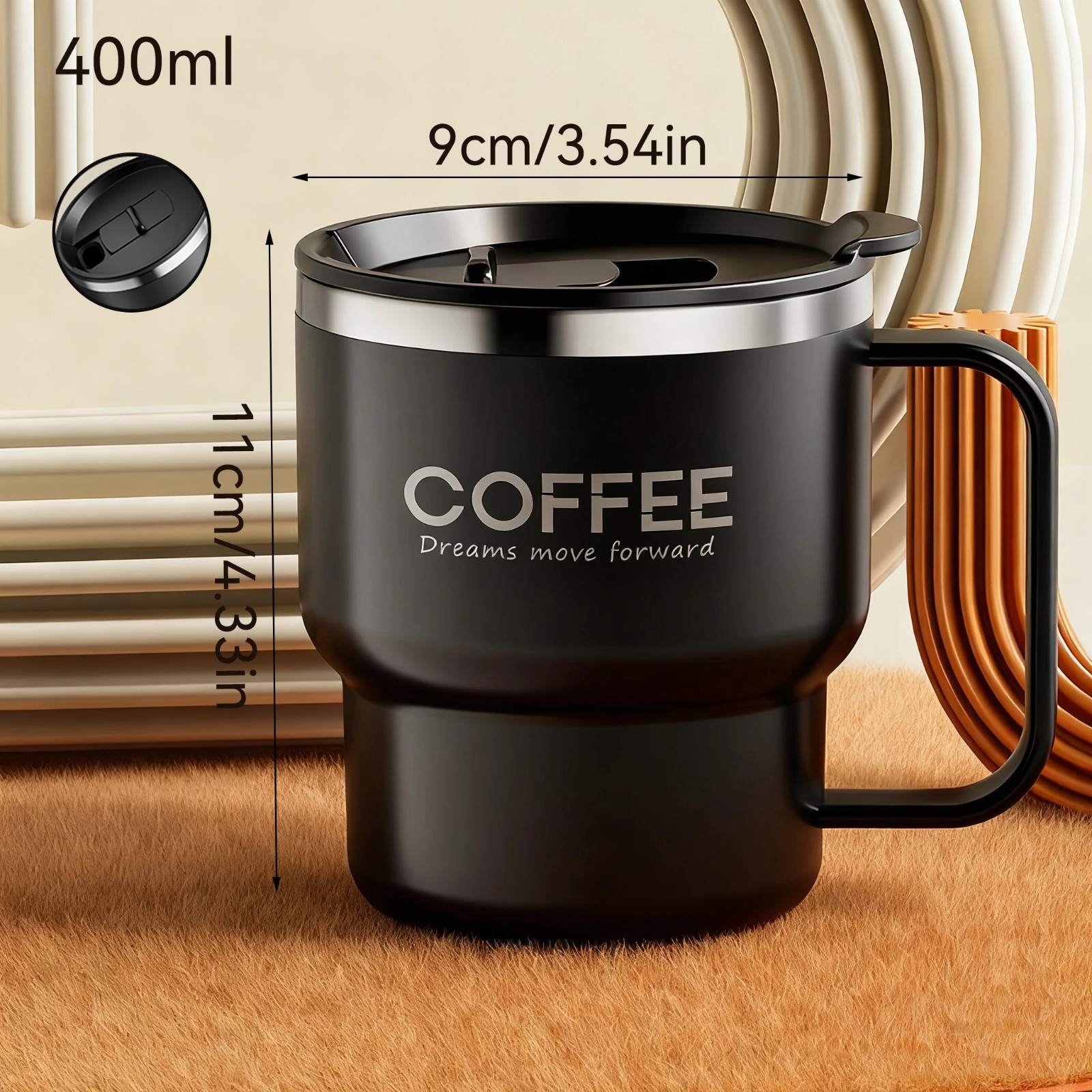 Stainless Steel Double Wall Thermal Coffee Cup Portable Travel Mug Milk, coffee