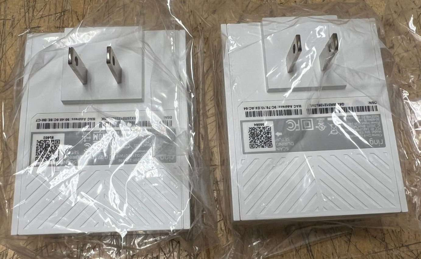 A Set of 2 Ring Chime 2nd Generation 5F67E9 Plug In Chime for Ring Devices
