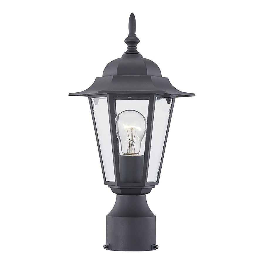 Pia Ricco 1-Light Black Aluminum Outdoor Post Light Fixture Weather Resistant