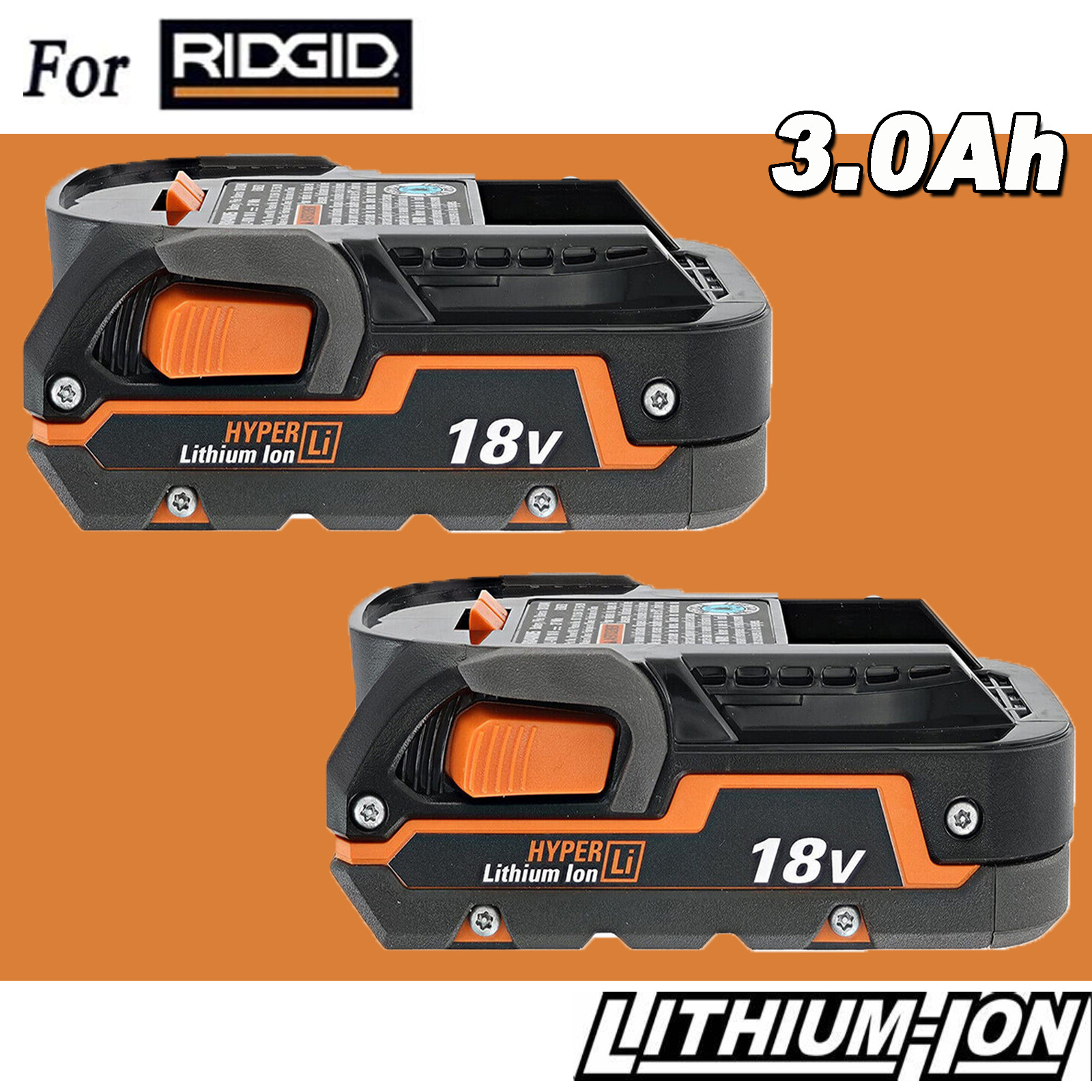 18V For RIDGID R840085 R840087 18 Volt 3000mAh Hyper Lithium-Ion Battery R840083