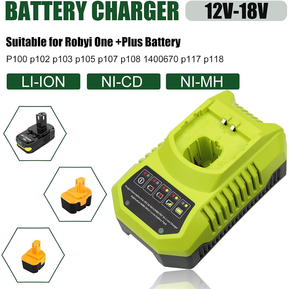 For Ryobi One + 18 Volt P117 18V PCG002 Lithium Ion Battery Charger Li-ion