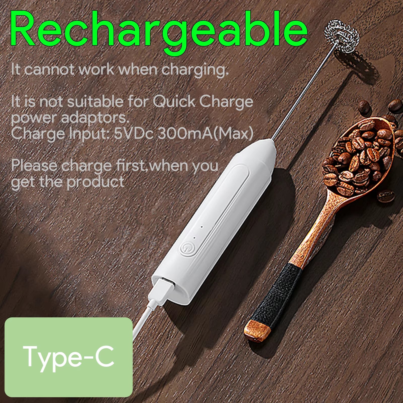 Electric Milk Frother Handheld Drink Foamer Coffee Mixer Egg Beater Double Whisk