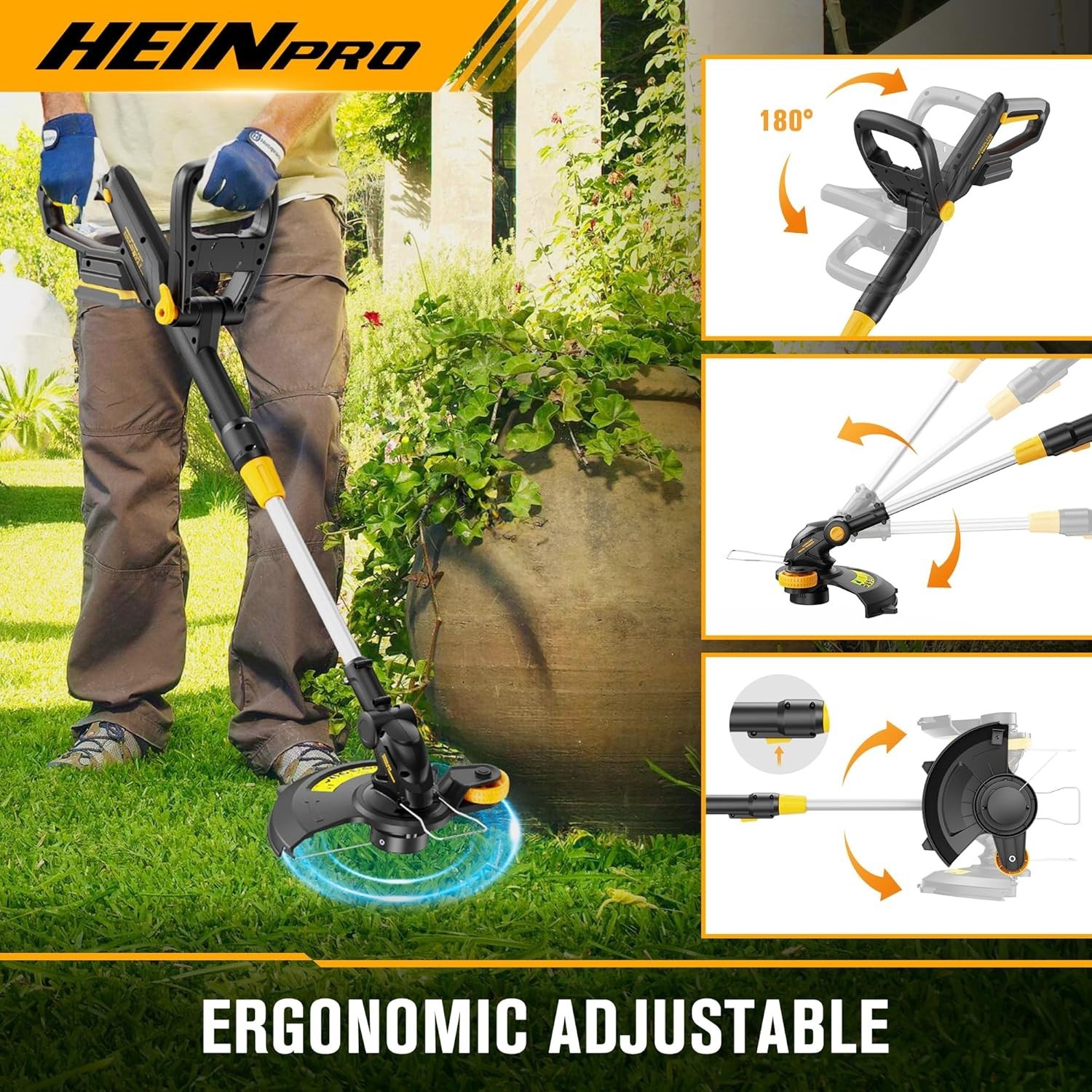 For DEWALT 20V Battery 12in. Cordless String Trimmer&Edger Brushless Weed Wacker
