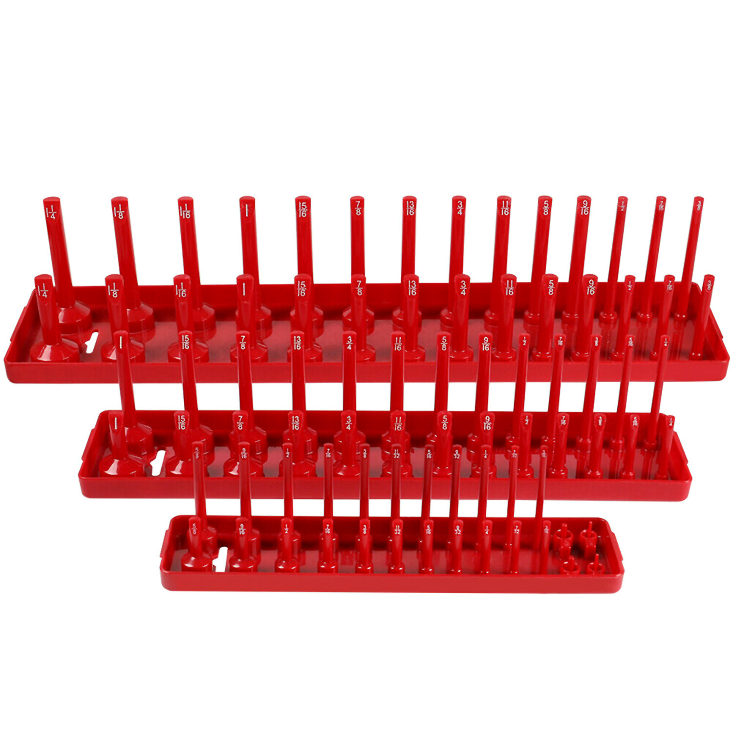 6PCS Socket Organizer Tray Set Hold 90 Metric&76 SAE Socket 1/4″ 3/8″ 1/2″ Drive