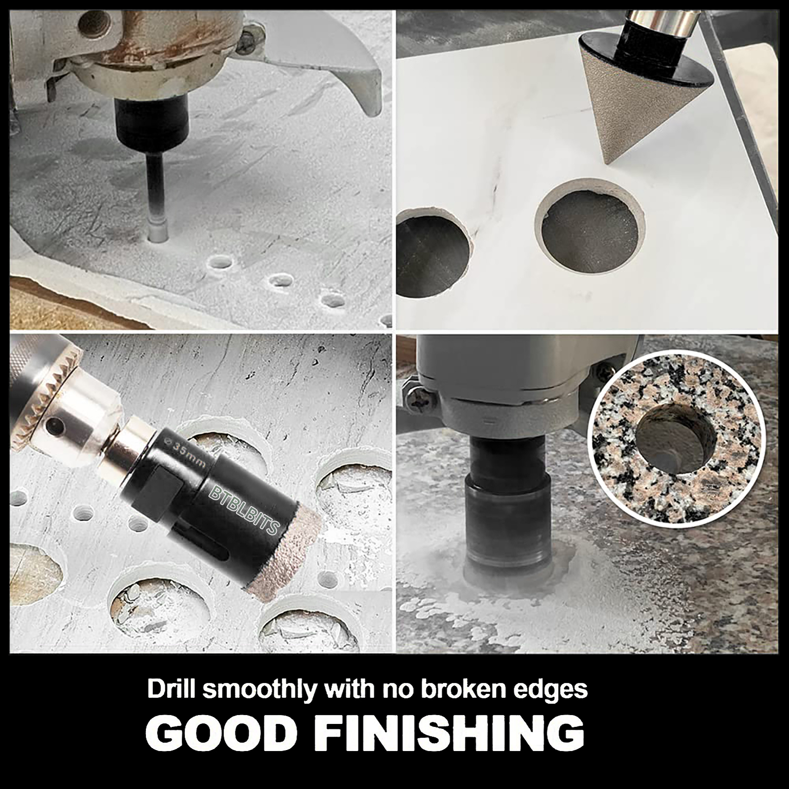 Diamond Drill Bit Set Tile Hole Saw Kit Core Bits For Granite Ceramic Porcelain