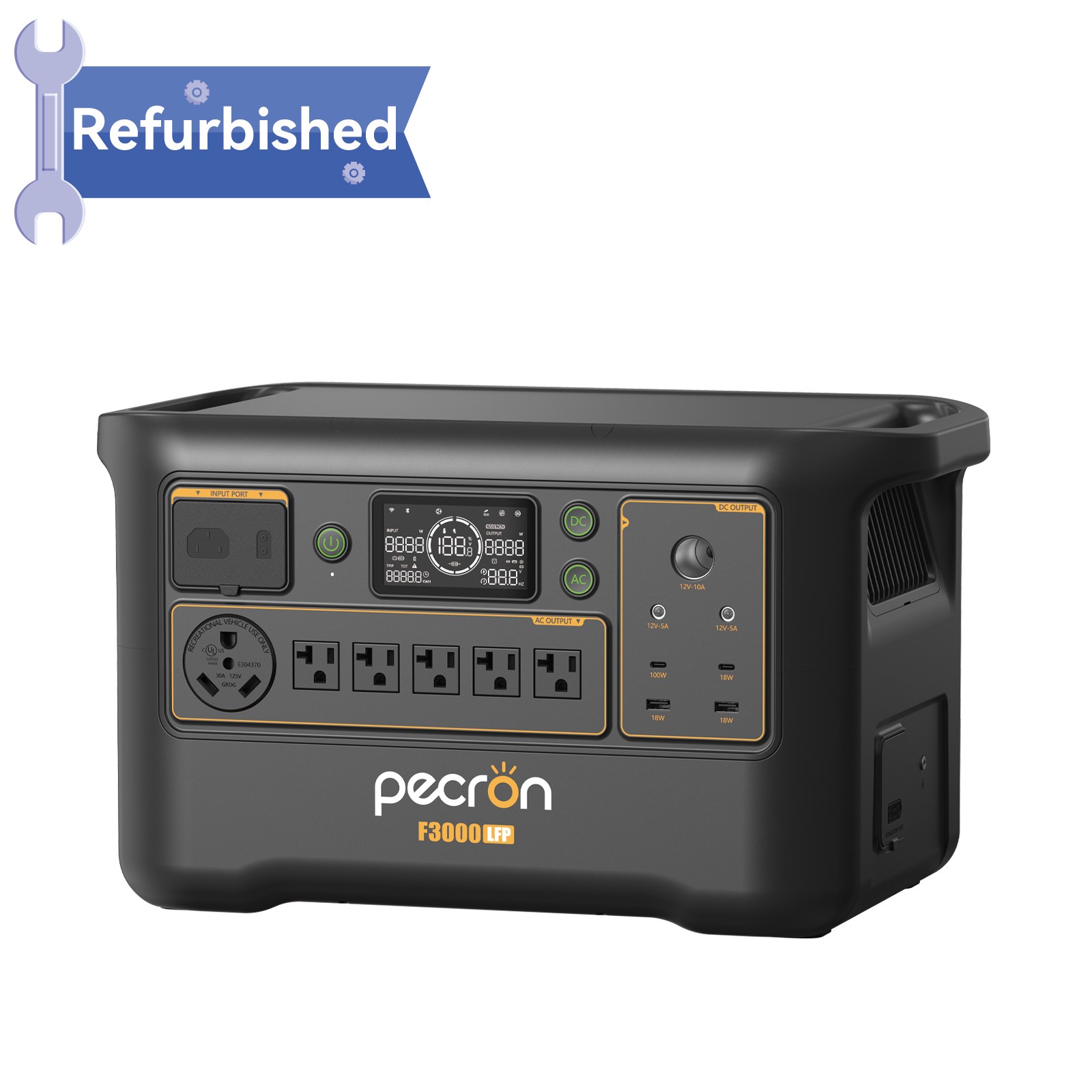 Used pecron F3000LFP Portable Power Station 3072Wh 3600W Solar Generator Home