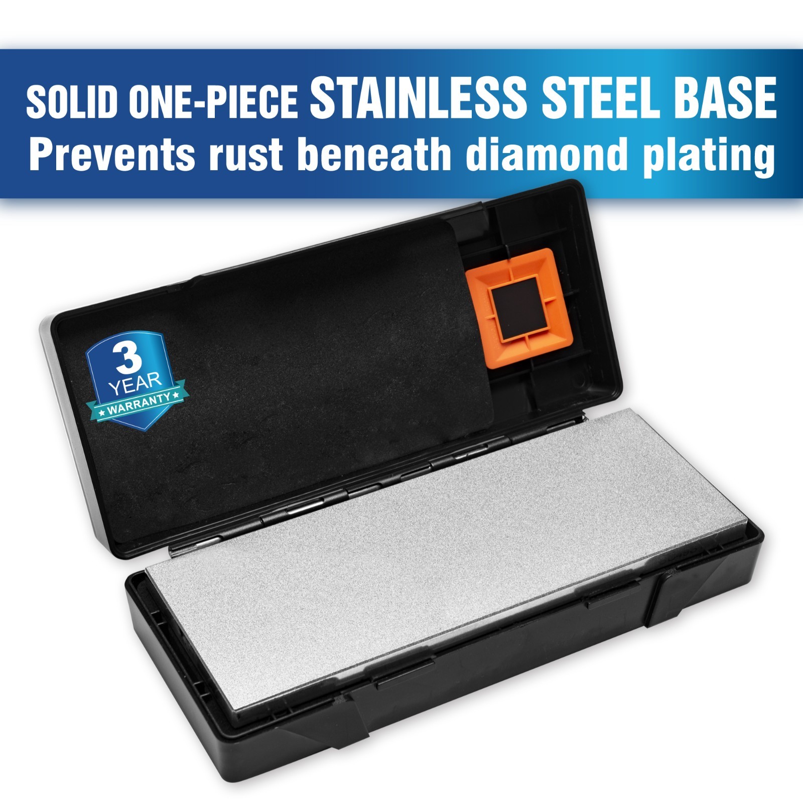 Doublesided Diamond Sharpening Stone Whetstone Knife Sharpener with Storage Base