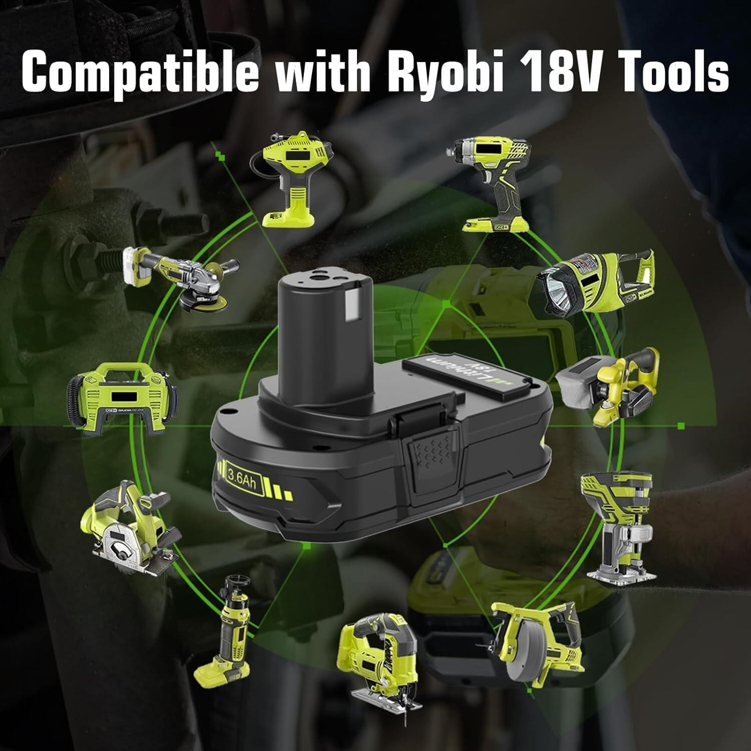 2PACK 3.6Ah For RYOBI 18V Lithium-Ion Battery One Plus Compact P190 P192 P108