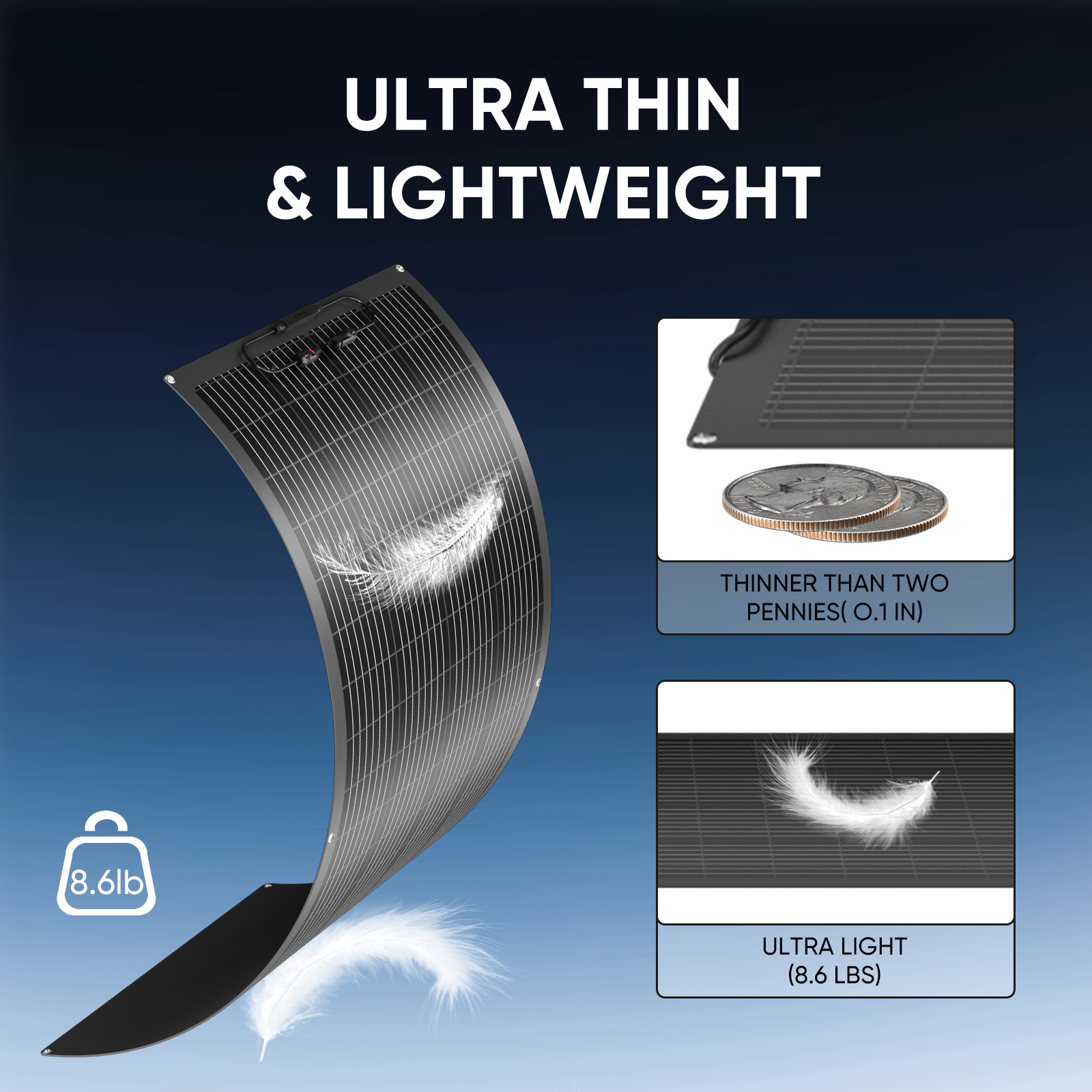 300W Flexible Solar Panel Mono 12V Portable Power Camping Home RV Battery Charge