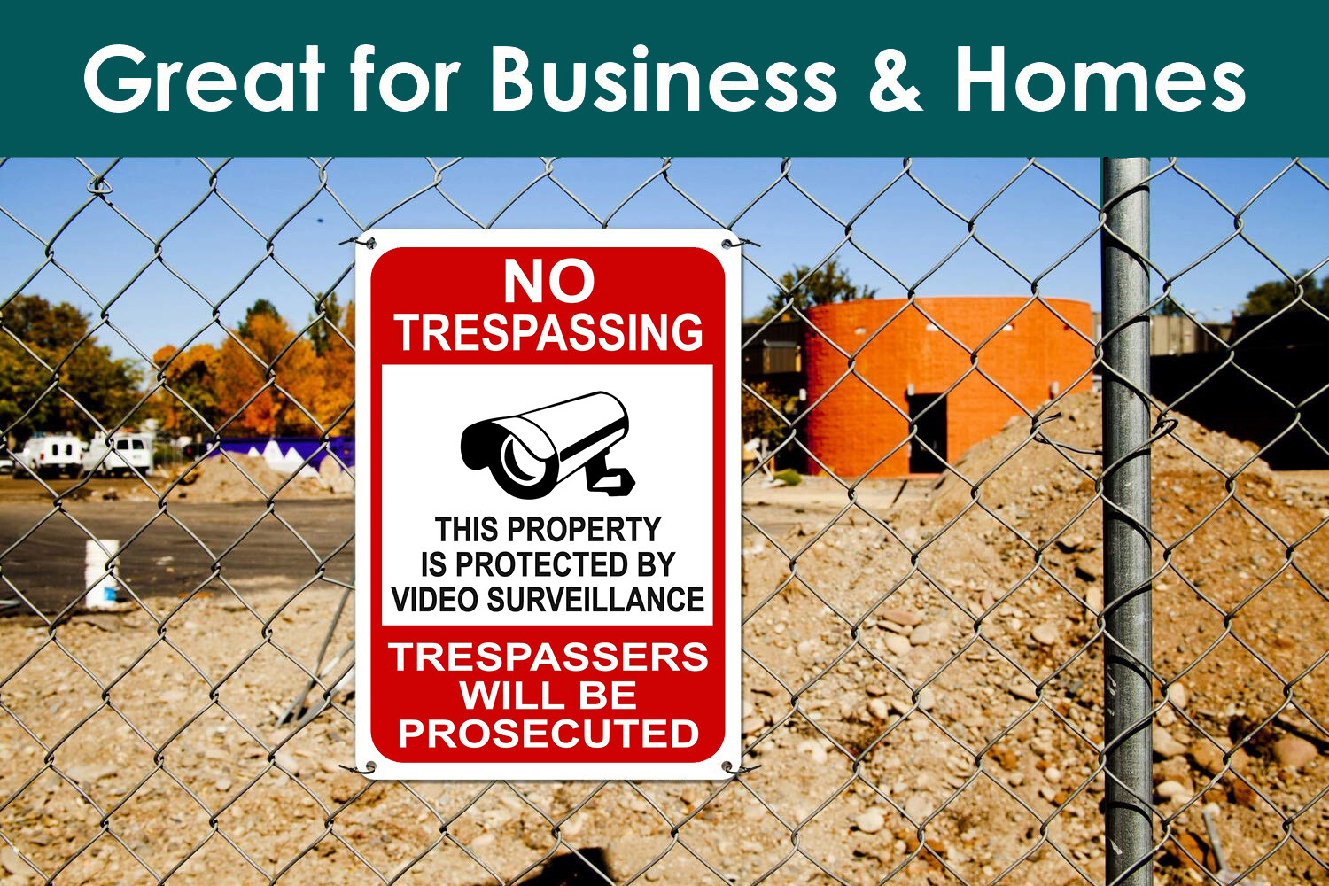 Property Protected By Video Surveillance Warning Security Camera Sign cctv 7×11″