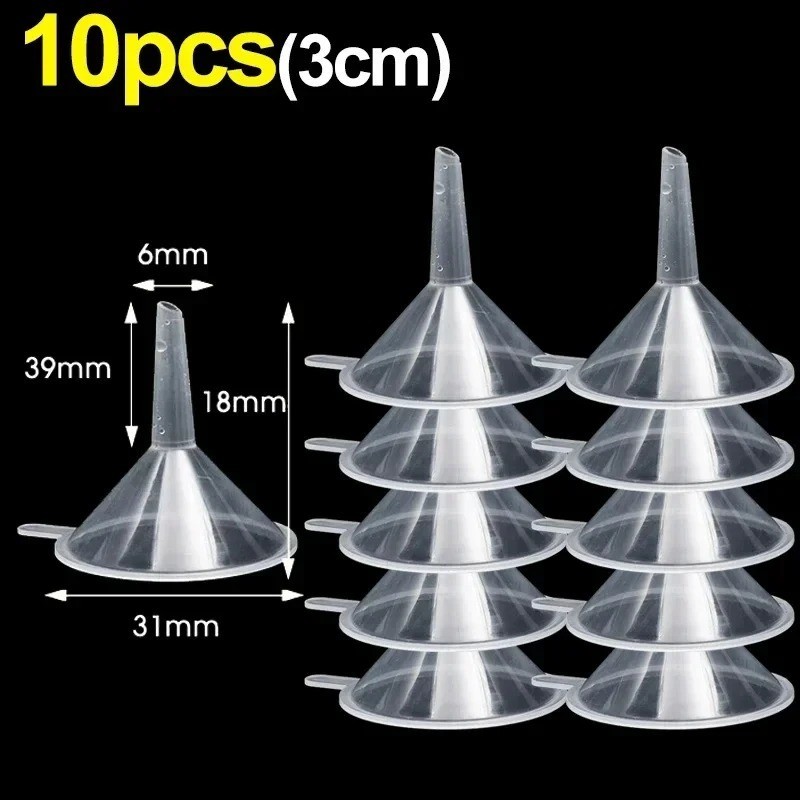 2-50Pcs Mini Funnel 3/5cm Transparent Liquid Oil Funnel Small Mouth Funnel Schoo