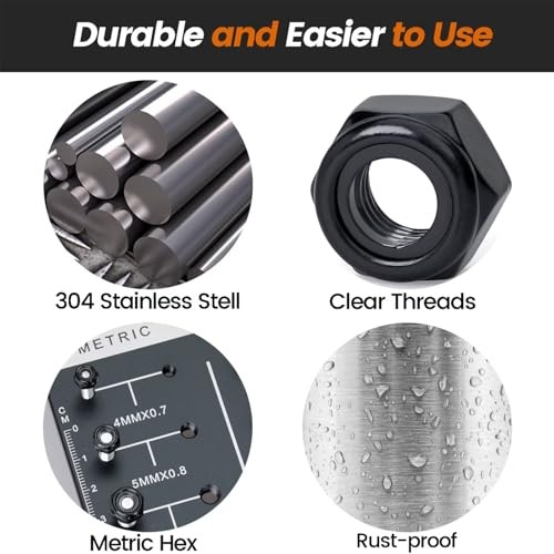 Nylon Insert Hex Lock Nuts – 30Stainless Steel – Black Finish – Coarse M14 4