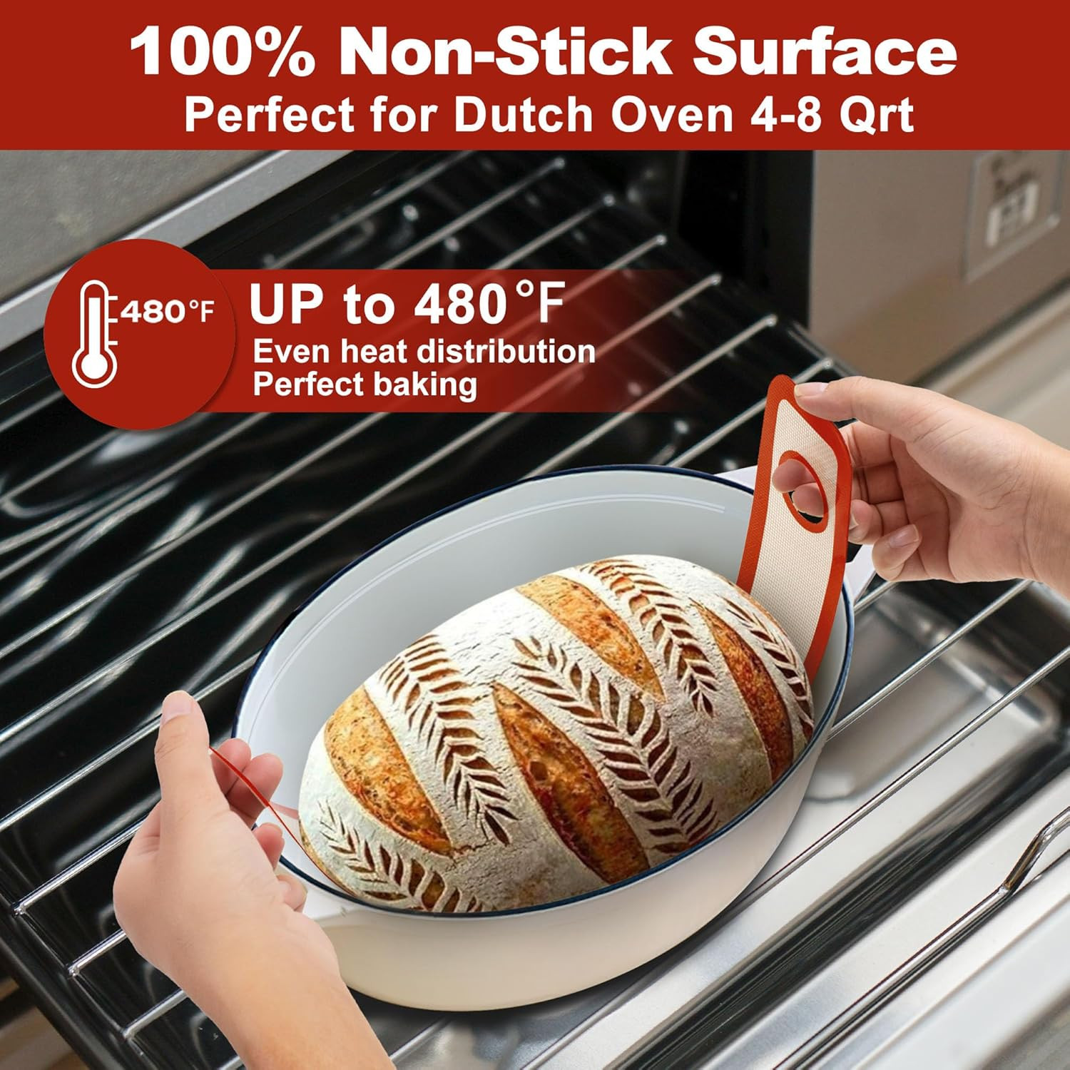 Silicone Bread Sling Oval and Round – Non-Stick & Easy Clean Reusable Oval Si…