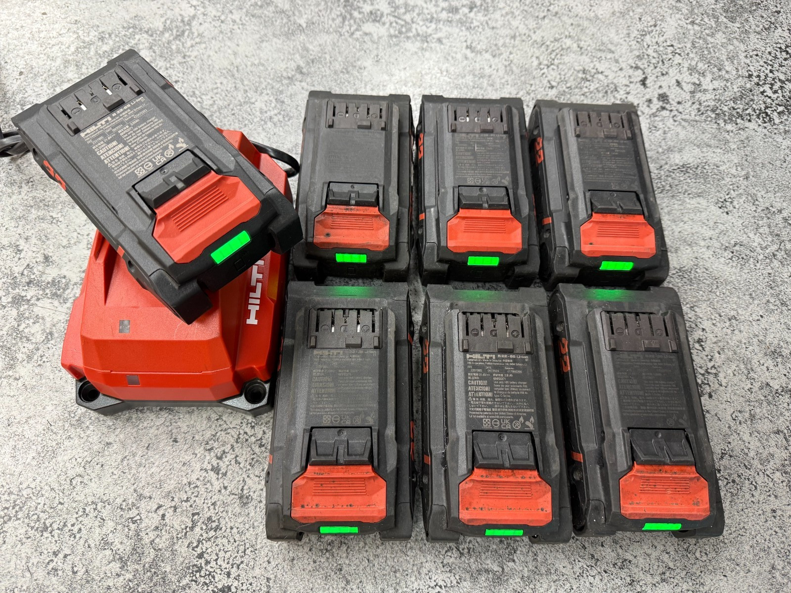 7 Hilti B22-85 21.6V Li-ion Nuron Batteries with Hilti c 4-22 charger !!-