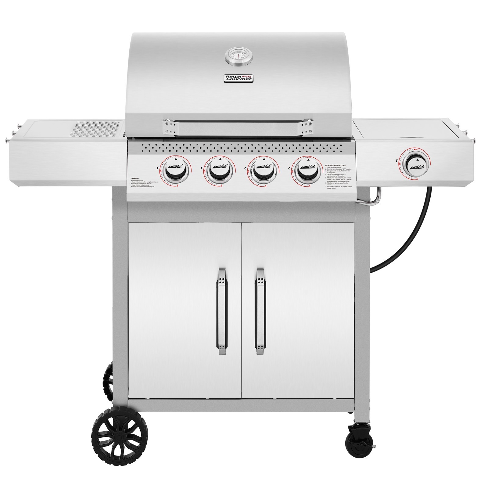 Royal Gourmet 4-Burner Gas Grill with Side Burner,49000 BTU for Backyard Cooking