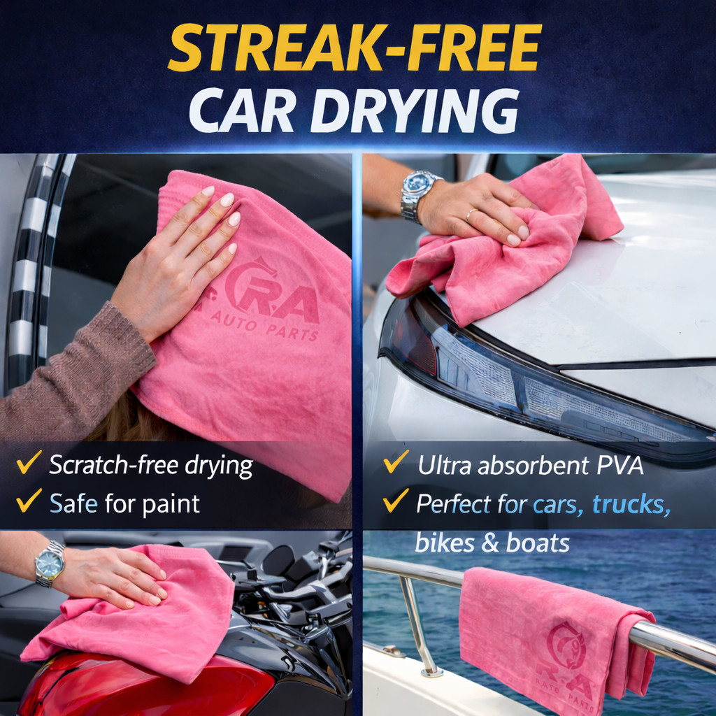Shammy Car Drying Chamois 2-Pack 26x17in Ultra-Absorbent PVA Microfiber Towels