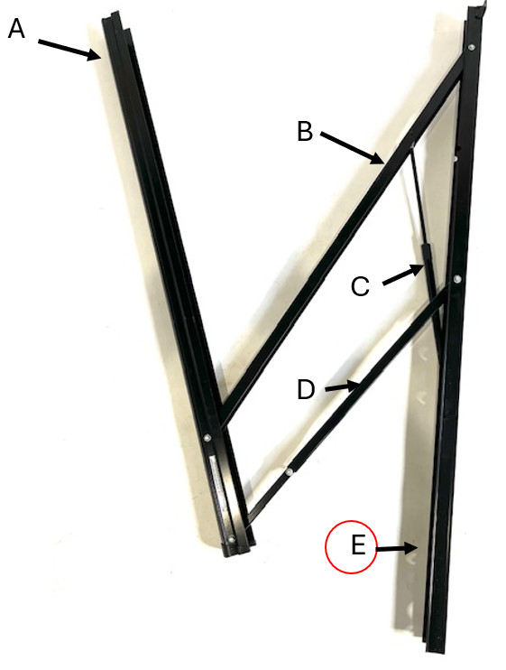 Lippert Solera 63″ Awning Arm 63″ Wall Mount Base Leg (Part E See 2nd Photo) RV