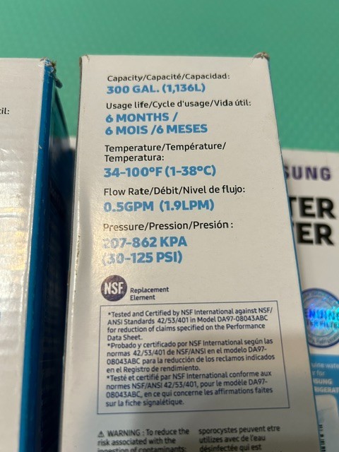Samsung Refrigerator Water Filter HAF-CIN/EXP DA29-00020B – Genuine Lot of 6