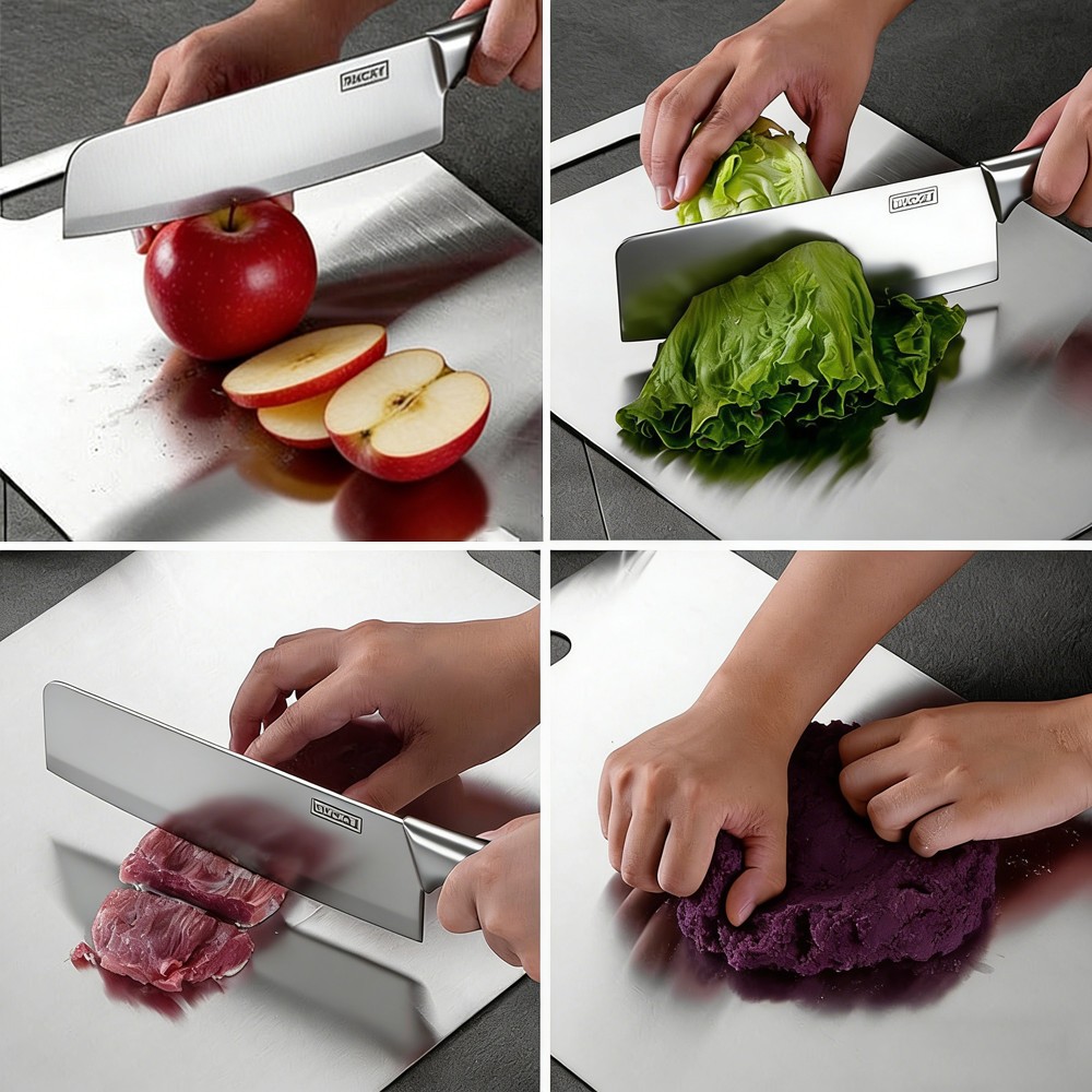 Stainless Steel Cutting Board Double-Sided Titanium Chopping Board for Kitchen