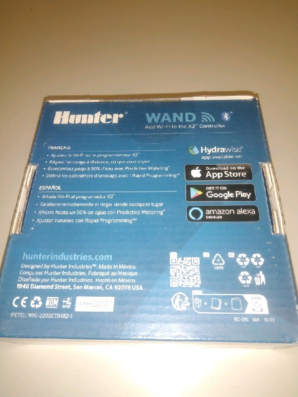 Hunter Wand Smart WiFi Module Gray Remote Scheduling for X2 Sprinkler Controller