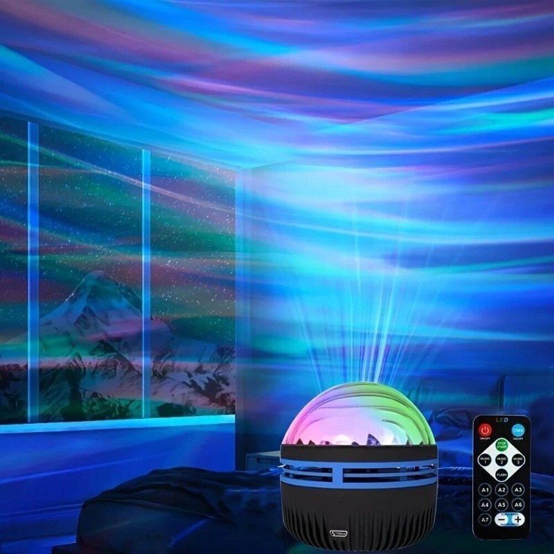 2 Pcs Northern Lights Galaxy Projection Lamp Aurora Star Projector Night Lights