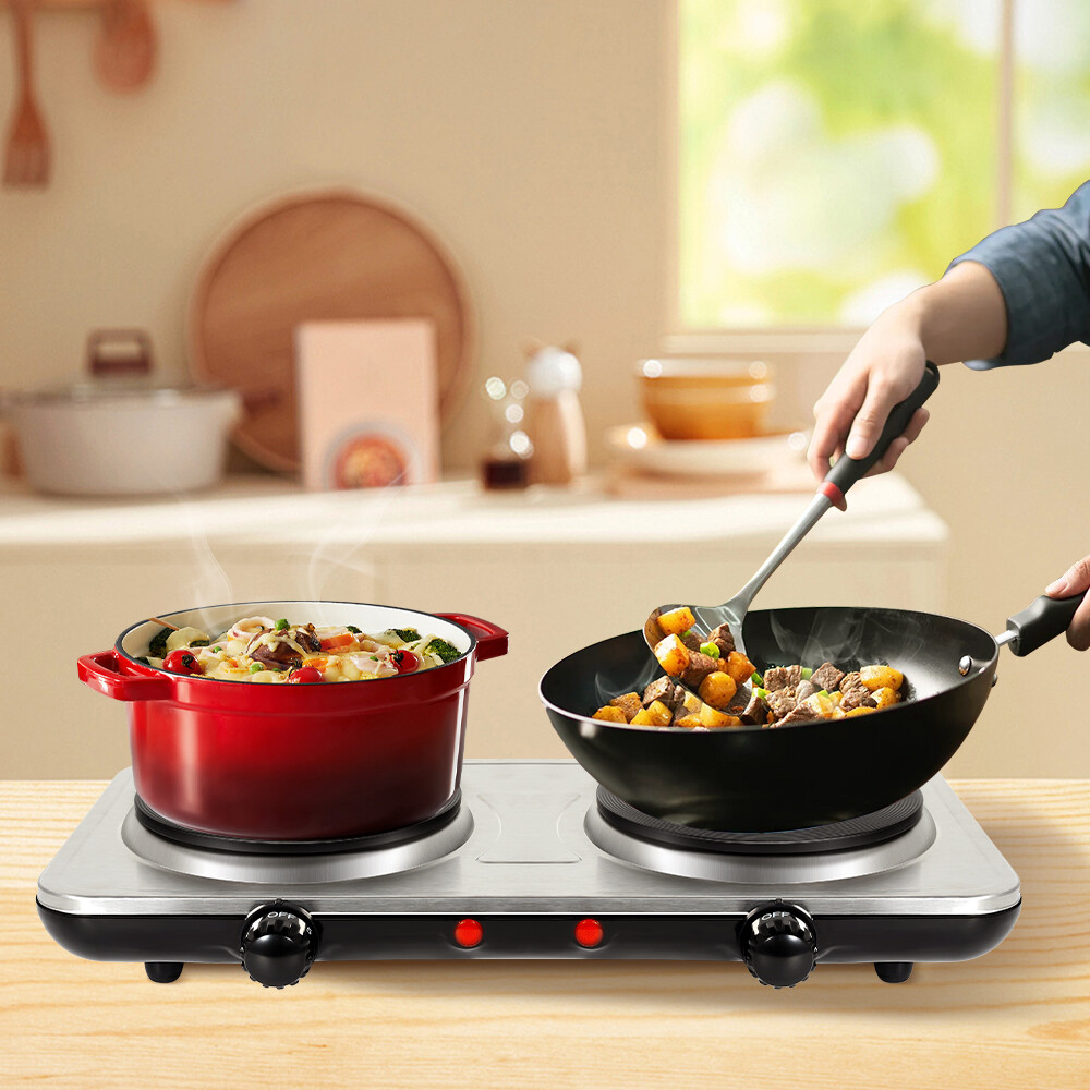 Electric Hot Plate Single Double Hob Stove Burner Countertop Cooktop Cooker
