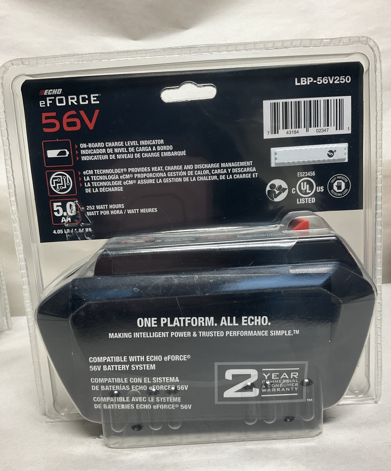 Brand New in Sealed Container Echo 56V High-Capacity 5.0Ah Lithium-Ion Battery