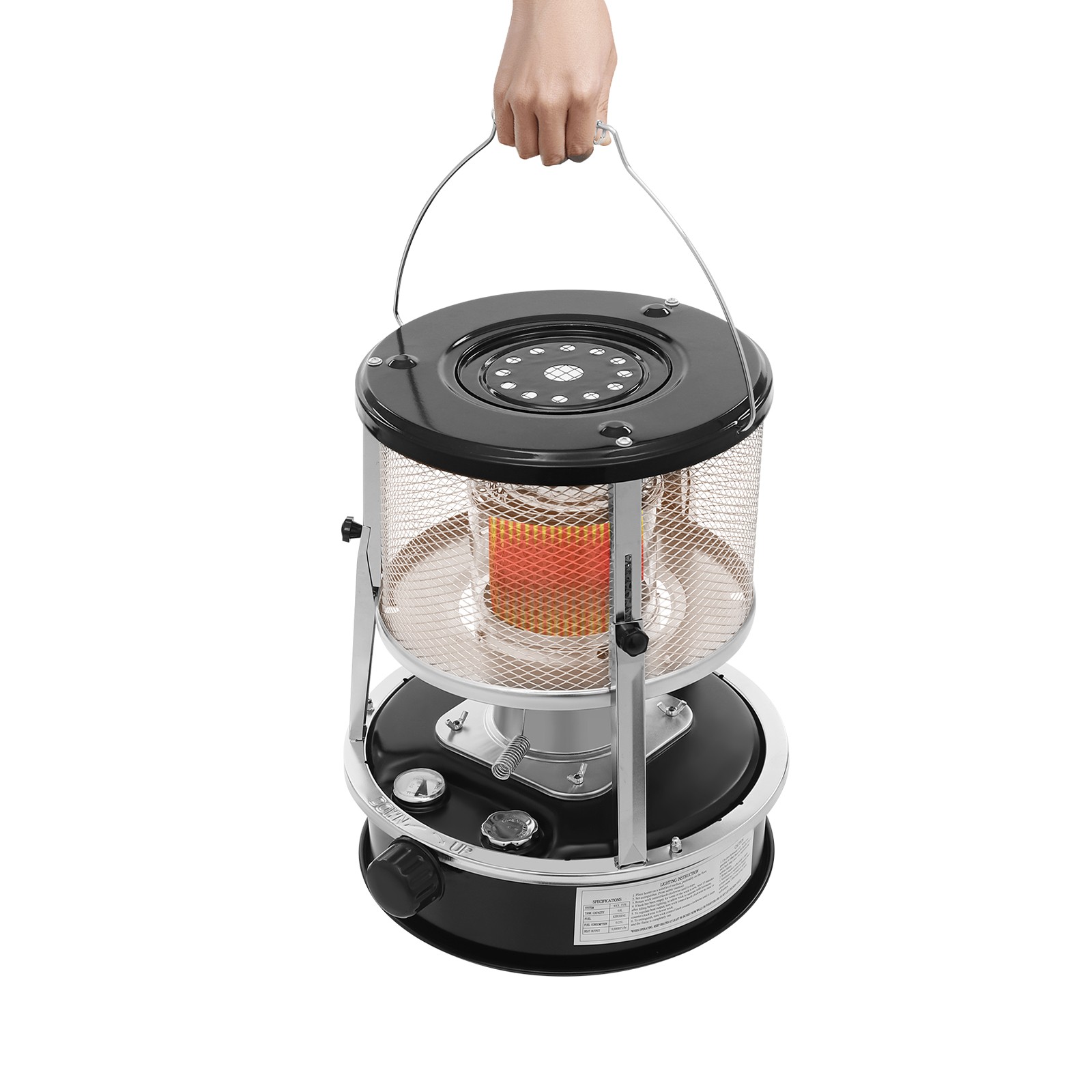 4.6L/1.22 Gal Outdoor Camping Kerosene Heater Portable Kerosene Stove 2600W NEW